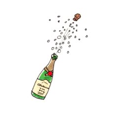 an image of a bottle with bubbles coming out of it and the caption is written in french