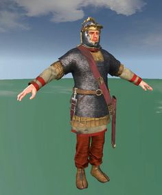 an animated man dressed in armor and holding his arms out to the side, with one hand on his hip