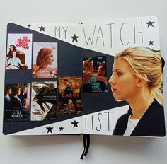a book with pictures of women on it and the words my watch list written in black