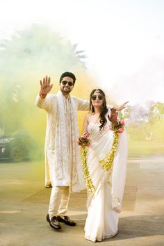 White Saree Haldi Look, Fabric Paint Shirt, Haldi Outfits, Haldi Outfit, Muslim Bride, White Saree, Paint Shirts, Bollywood Wedding, Haldi Ceremony