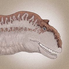 a drawing of a dinosaur with its mouth open