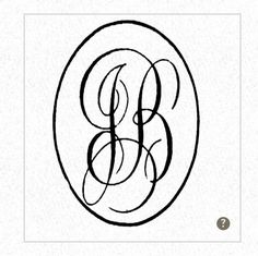 the letter b is inscribed in a circle with an elegant font that has been drawn on it