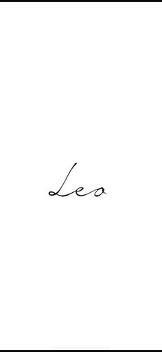 the word leo is written in cursive writing on a white paper with black ink