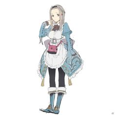 an anime character is standing with her hand on her hip