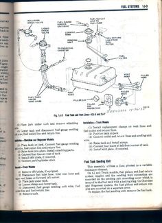 an instruction manual for the fuel sending system, with instructions on how to use it