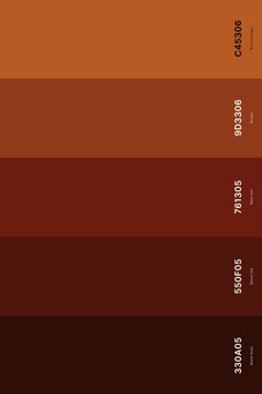 an orange and brown color scheme with the words, colors in white on each side