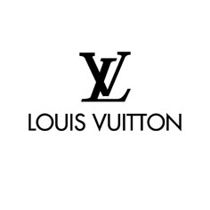 the louis vuitton logo is shown in black and white on a white background