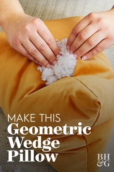 Ideal for couch corners, these triangular pillows are the perfect beginner's sewing project. Follow our step-by-step tutorial to make your own! #homedecordiy #diyideas #diyhomedecoronabudget #homedecorideas #homediyideas #bhg How To Decorate With Wedge Pillows, How To Make A Wedge Pillow, Triangle Pillow Pattern, Triangle Pillow Sewing Pattern, Boxed Corner Pillow Sewing Pattern, How To Make A Triangle Backrest Pillow, Wedge Pillow Diy, Triangle Shaped Pillow Cover, Handmade Corner Pillow