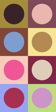 an image of different colored circles in squares