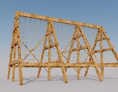 a wooden structure made out of wood sticks
