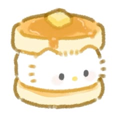 a hello kitty sandwich with syrup on top