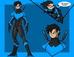 an image of a cartoon character that is in different poses with swords on his shoulders