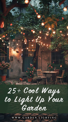 a picture of a patio with a table and chairs under a tree