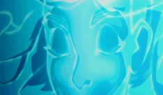 an abstract painting with blue and pink colors