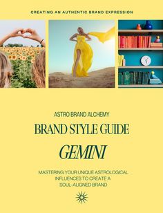 the brand style guide for gemini by astro brand alchemy is shown here