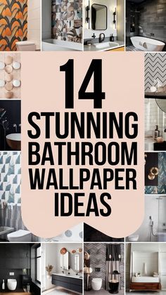 Modern bathroom with bold wallpaper featuring art deco elements and reclaimed wood paneling. A luxurious yet functional design ideal for small and half bathrooms, combining the latest trends with timeless style.