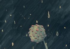 an aerial view of a flower in the water