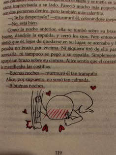 an open book with writing on it