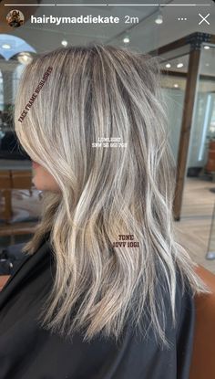 Root Smudge For Grey Hair, Baby Light Blonde Hair, Full Lived In Blonde, Going Blonde From Dark Brown, Blonde With Icy Highlights, High And Lowlights Blonde, Ash Lowlights, Grey Blend Hair, Blonde For Greying Hair