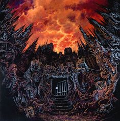 an image of a painting that looks like it has been taken over by the sky