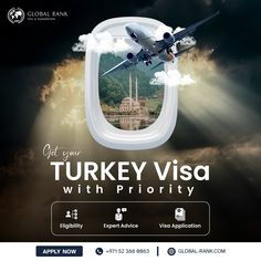 an advertisement for the global bank turkey visa