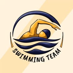 the swimming team logo is shown in this image