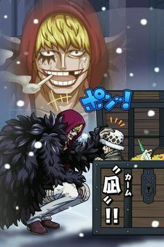 an image of a cartoon character in front of a chest