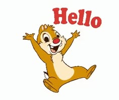 an image of a cartoon character with the word hello