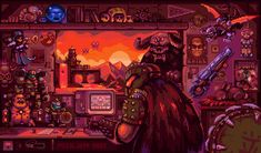 DOOM: The Chill Ages :: Behance Doom Slayer Desktop Wallpaper, Doom The Dark Ages Gifs, Doomguy Art, Retro Doom Wallpaper, Doom Gif, Doom Pixel Art Wallpaper, Doom Wallpaper Gif, Doom Game Gif, Doom Retro Game