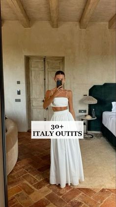 Discover the latest trends in Italy outfits and elevate your wardrobe with Italian inspired outfits perfect for your Italy travel adventures. From chic Italian style outfits to laid-back Italy summer outfits, find the perfect look for your next trip. Dress like a local and feel confident in your Italy travel outfit. Save for Later. What Do Italians Wear In Italy, Women’s Italy Outfits, Fashion For Italy, September Vacation Outfits, Italian Chic Dresscode, Outfit Ideas Italy Summer, Hot Chic Outfits, Cute Outfits For Italy In Summer, Italian Dinner Outfits Women
