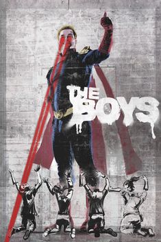the boys movie poster with an image of a man holding a bat and standing in front of him