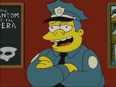 the simpsons character is wearing a police uniform