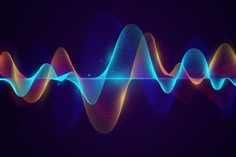 an abstract sound wave on a dark background