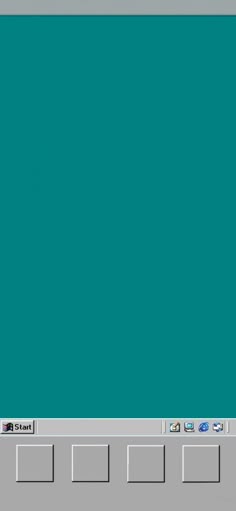 an image of a computer screen that is turned on with the keyboard highlighted in blue