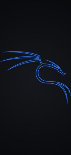 a blue neon dragon on a black background