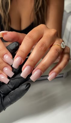Acrylic Nail Designs Plain, Russian Manicure Square Nails, Natural Square Acrylic Nails, Square Dip Nails Summer, Square Nails January, Spring Nails Nude, Gel X Nude Nails, Clean Nails Look Square, Nude Gel X Nails