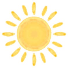 the sun drawn in watercolor on white paper