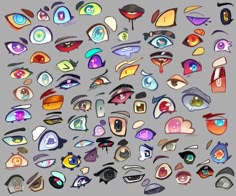 an image of many different colored eyes