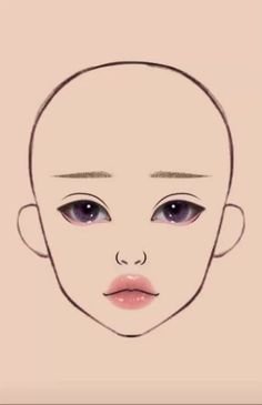 Makeup Base Drawing, Make Up Template Face, Makeup Drawing Template, Blank Face To Draw Makeup On, Korean Makeup Drawing, Face Makeup Template, Plain Face To Draw Makeup On, Face Base For Makeup Drawing, Face For Makeup Drawing Base