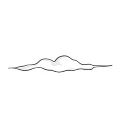 an outline of a mountain range on a white background