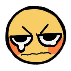 an emoticive smiley face with teary eyes