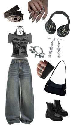 Soft Grunge Outfits, Grunge Girl Outfits, Punk Style Outfits, Punk Outfits, Outfit Inspo Casual, Alternative Outfits, Really Cute Outfits, Cute Everyday Outfits, Teen Fashion Outfits