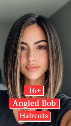 These 16 angled bob haircuts are sure to inspire your next hairstyle! Whether you’re after a chic side part bob haircut or a trendy graduated bob, you’ll love these looks." #SidePartBobHaircut #GraduatedBobHaircutsWithBangs #AngledBobHaircut Long Bob Haircut No Bangs, Asymetrical Long Bob, Pixie Bob Long, Shoulder Length Haircuts 2026, How To Cut An Angled Bob, Slight Bob Haircut, Medium Angled Haircut, Lob Choppy Layers, Long Pixie With Side Bangs
