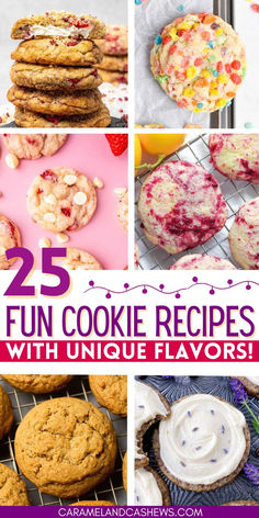 fruity pebble cookies, raspberry cookies, lavender cookies