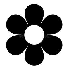 Daisy Stencil Png, Black Silhouette Of A Daisy, Daisy Flower Stencil Png, Black And White Flower Shape, Simple Flower Silhouette Design, Cute Flower Silhouette, Black Flower Icon, Black Silhouette Of A Flower, Flower Petals Silhouette Png