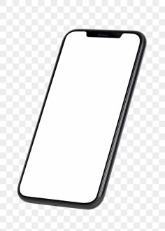 an iphone with a blank screen is shown in black and white, on a transparent background