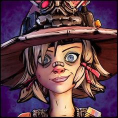 a drawing of a woman wearing a hat with an evil look on it's face