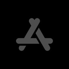 a black and white logo with the letter a in it's center, on a dark background