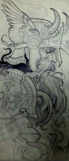 a drawing of a bird with wings on it's head