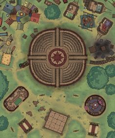 an overhead view of a maze in the ground